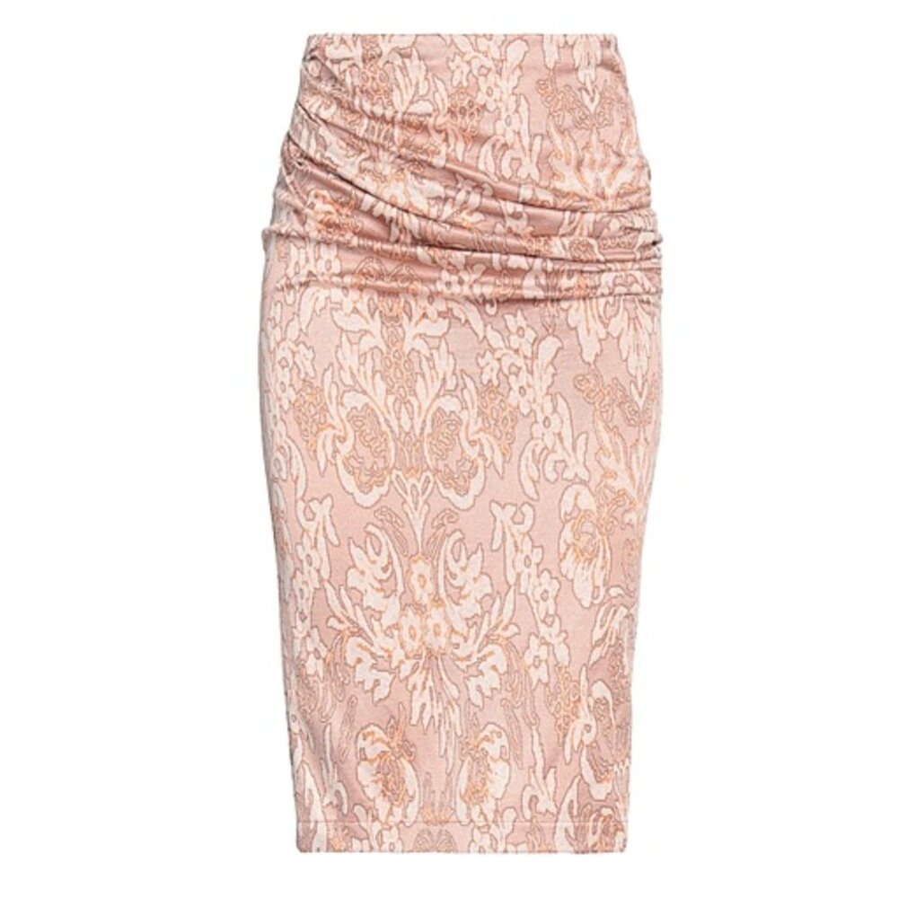 SoAllure Copper Floral Drap Detail Pensil Skirt Italy 10
